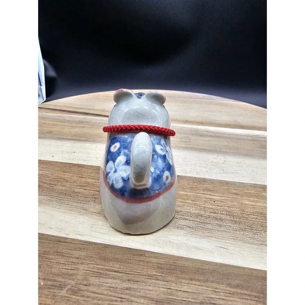 Vintage‎ Japanese Inu Hariko Ceramic Cat Figurine Protective Charm